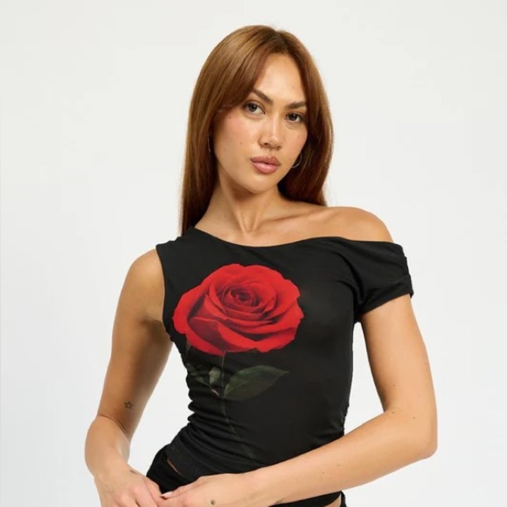 Mesh One Shoulder Top
